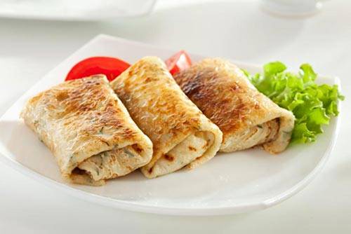 Блины с копченой куриной грудкой