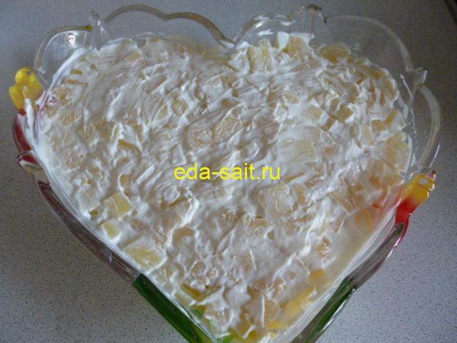 Формирование салата слоями