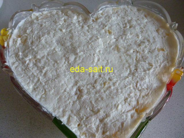 Формирование салата слоями