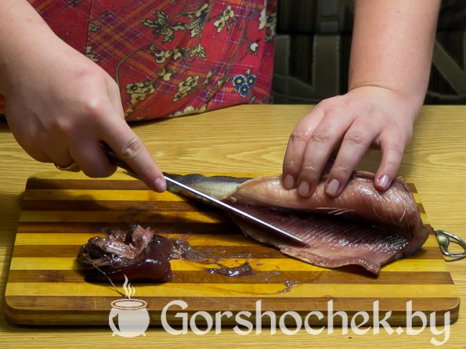 Как засолить селёдку в домашних условиях достаём все внутренности