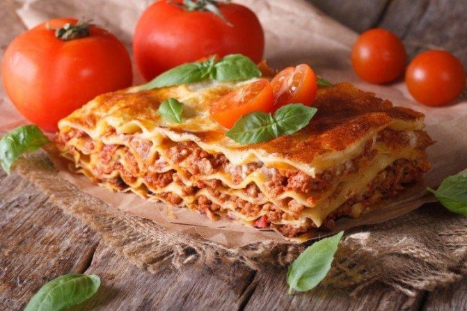 Лазанья со свиным фаршем