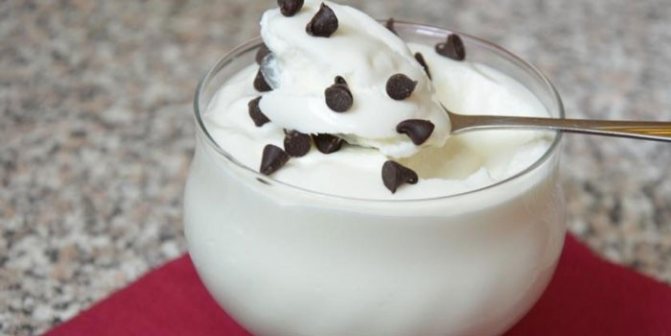 Муссовый крем на основе йогурта