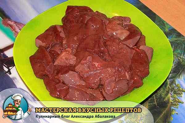 нарезанная свиная печень для котлет