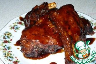 Рецепт: Глазированные свиные ребрышки