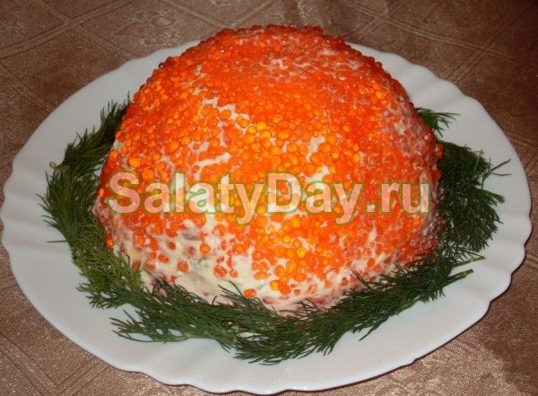 Салат «Царский» с чесноком