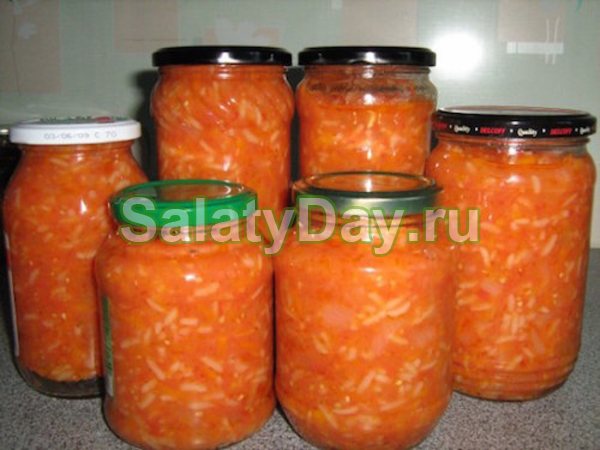 Салат Дары осени с фасолью на зиму