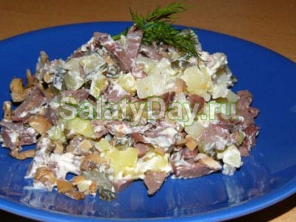 Салат из сердца – с луком и морковью