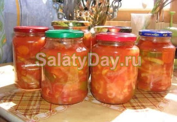 Салат из стручковой фасоли в томатном соусе на зиму