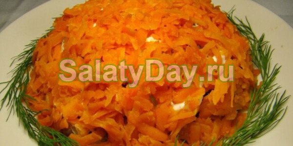 Салат лисья шуба с куриным филе