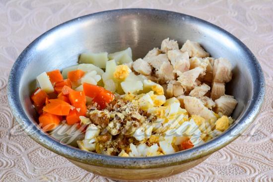 Сложить компоненты в миску