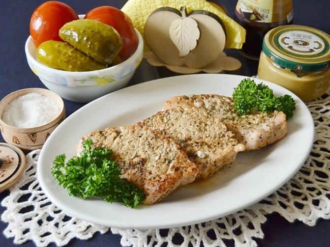 Стейк из филе индейки с горчицей