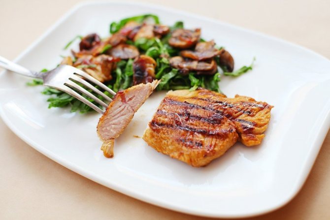 Стейк из филе индейки с шампиньонами