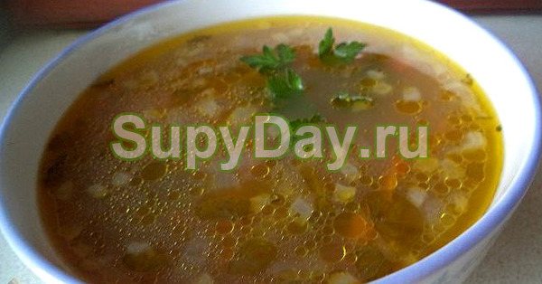 Суп на говядине с рисом, овощами и зеленью