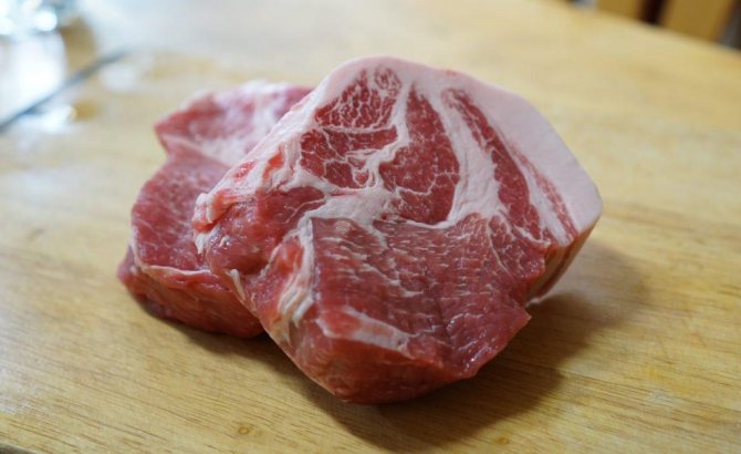 сырое мясо свиная шея