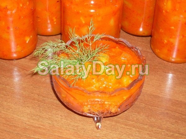 Закуска на зиму тещин язык с болгарским перцем