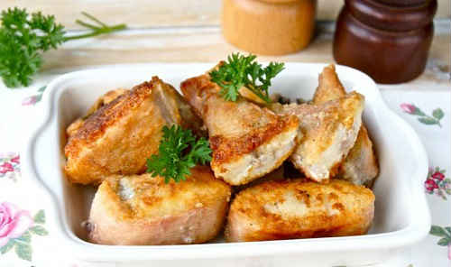 жареный красный морской окунь