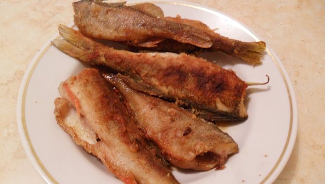 жареный речной окунь