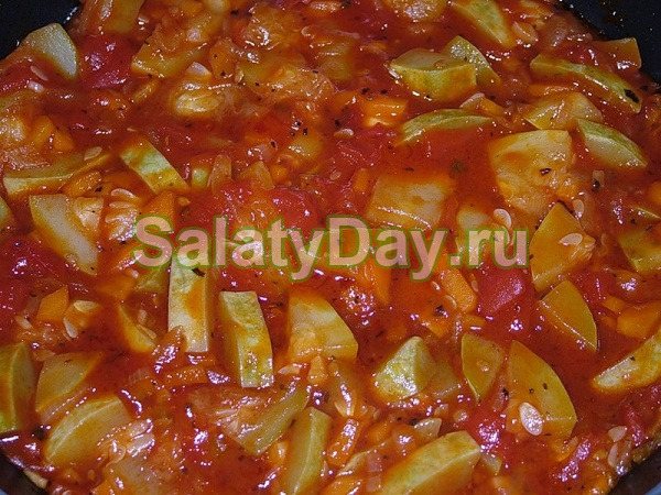 Зимняя закуска из зелени и кабачков тещин язык